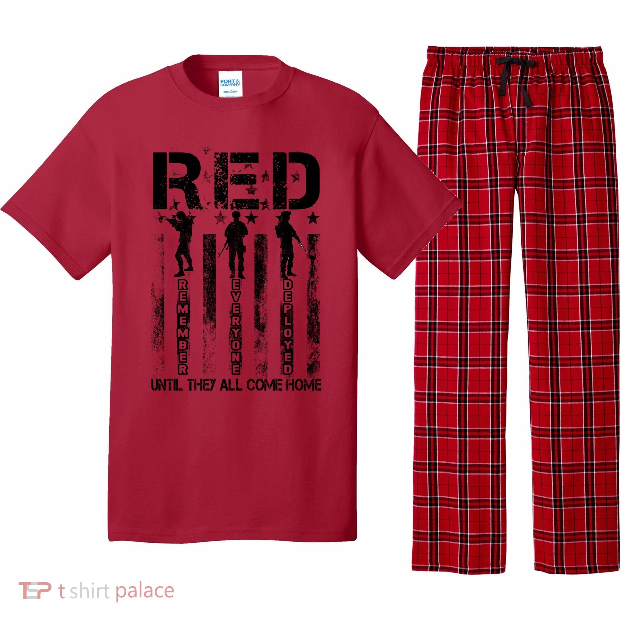 RED Friday Military Until They Come Home American Flag Pajama Set