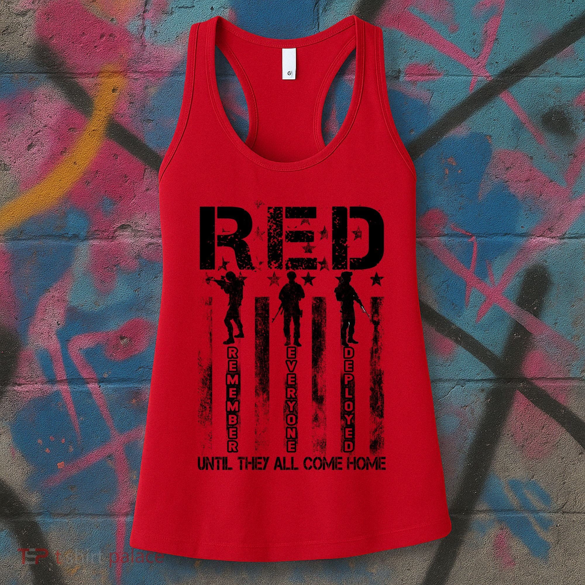 RED Friday Military Until They Come Home American Flag Women's Tank Top