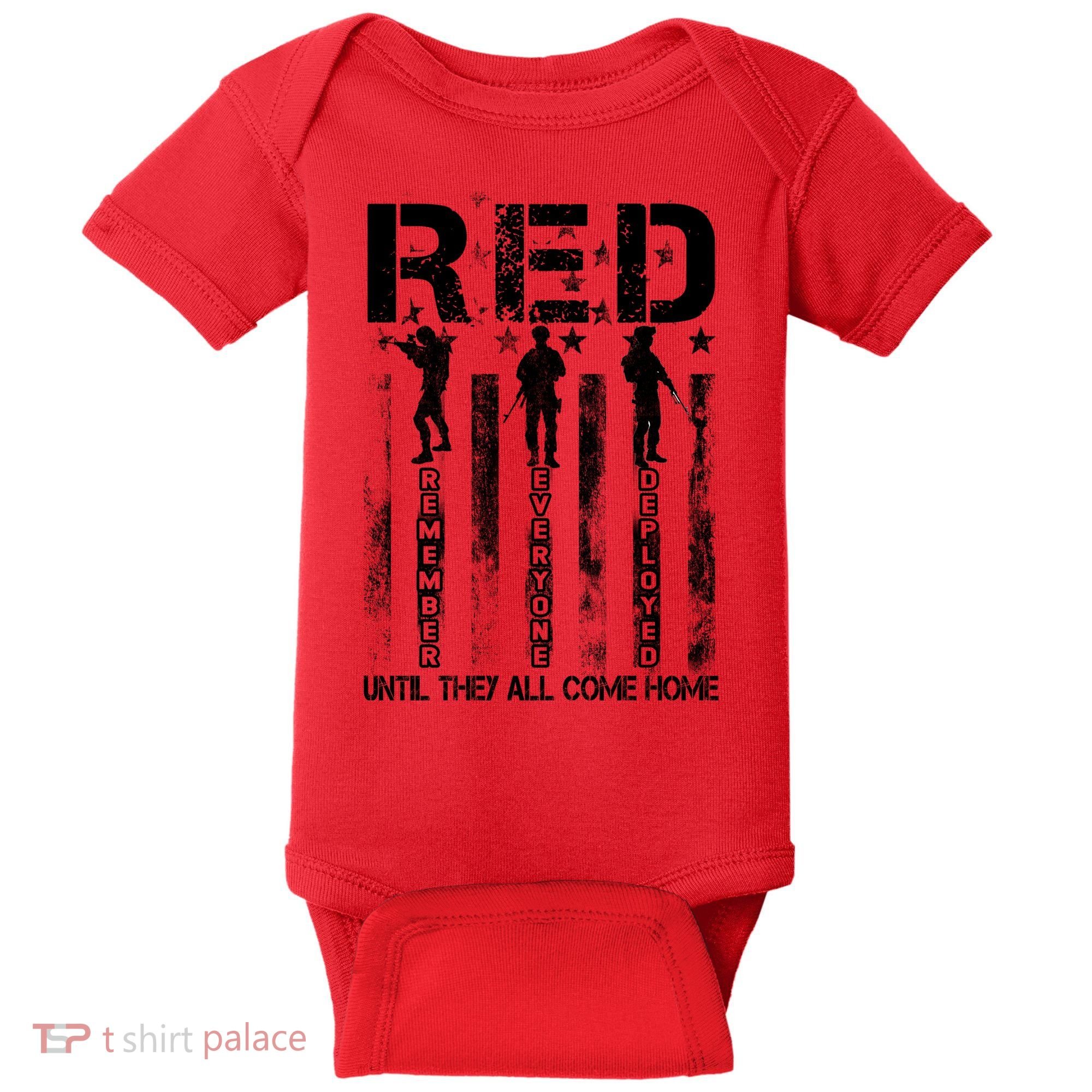RED Friday Military Until They Come Home American Flag Baby Bodysuit