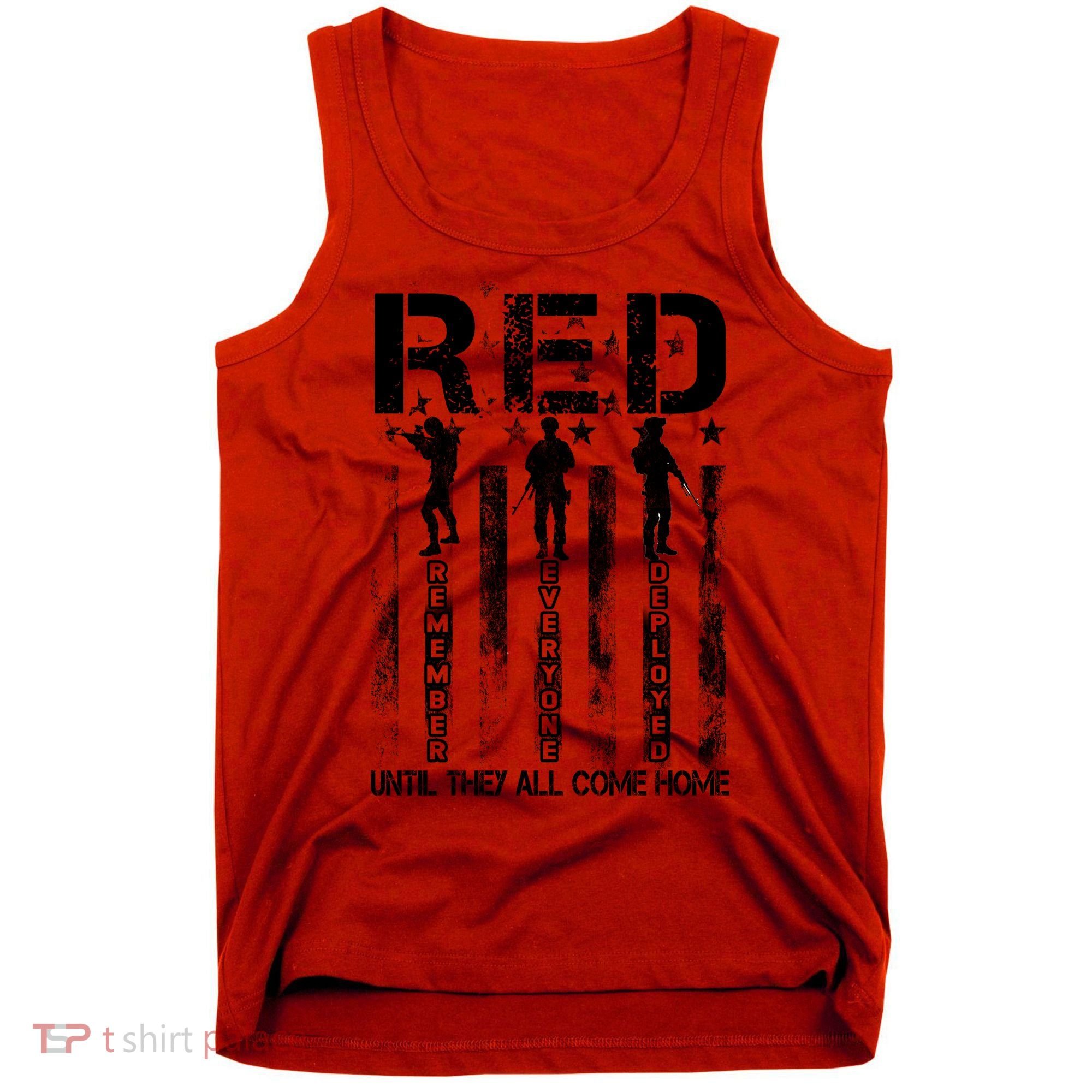 RED Friday Military Until They Come Home American Flag Tank Top
