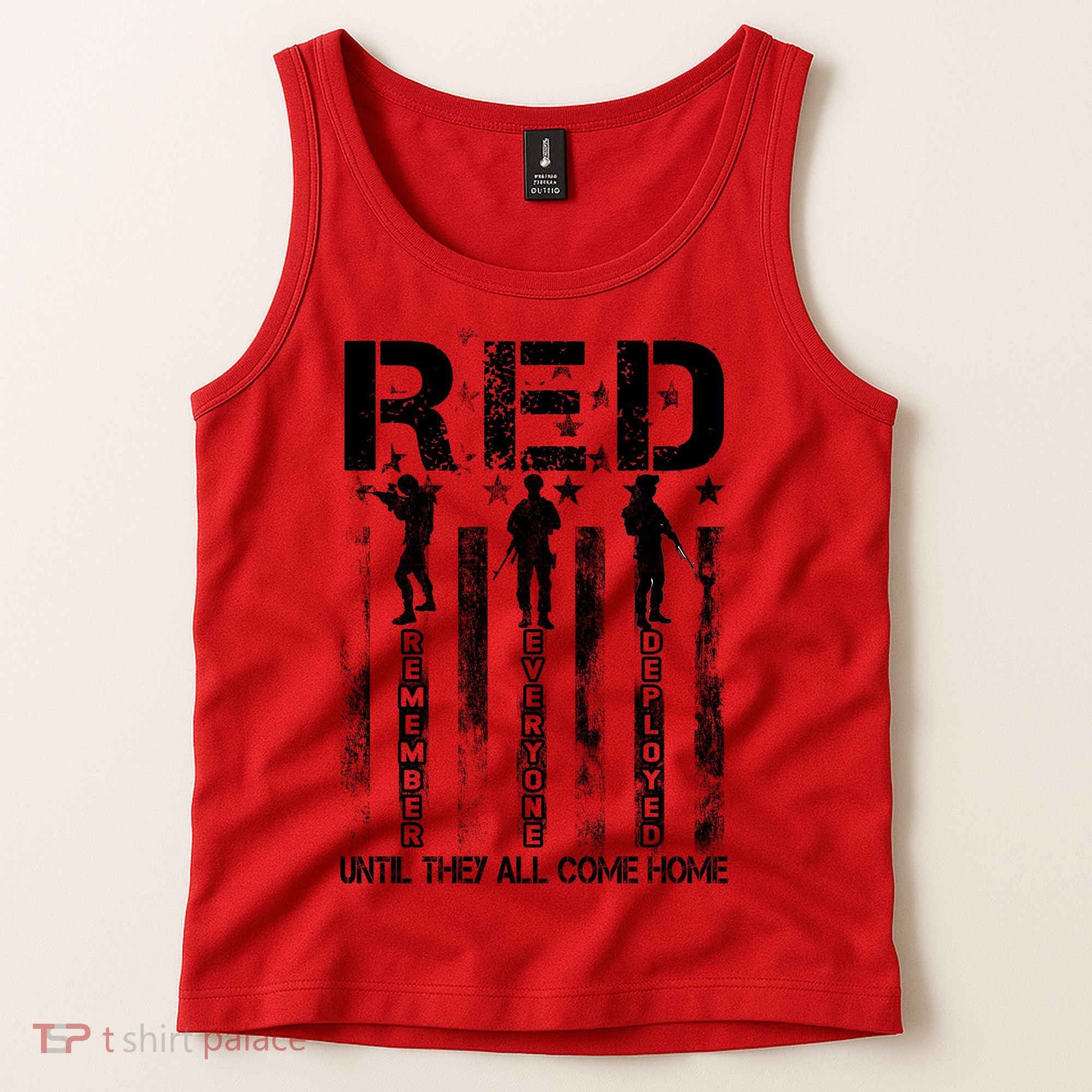 RED Friday Military Until They Come Home American Flag Tank Top
