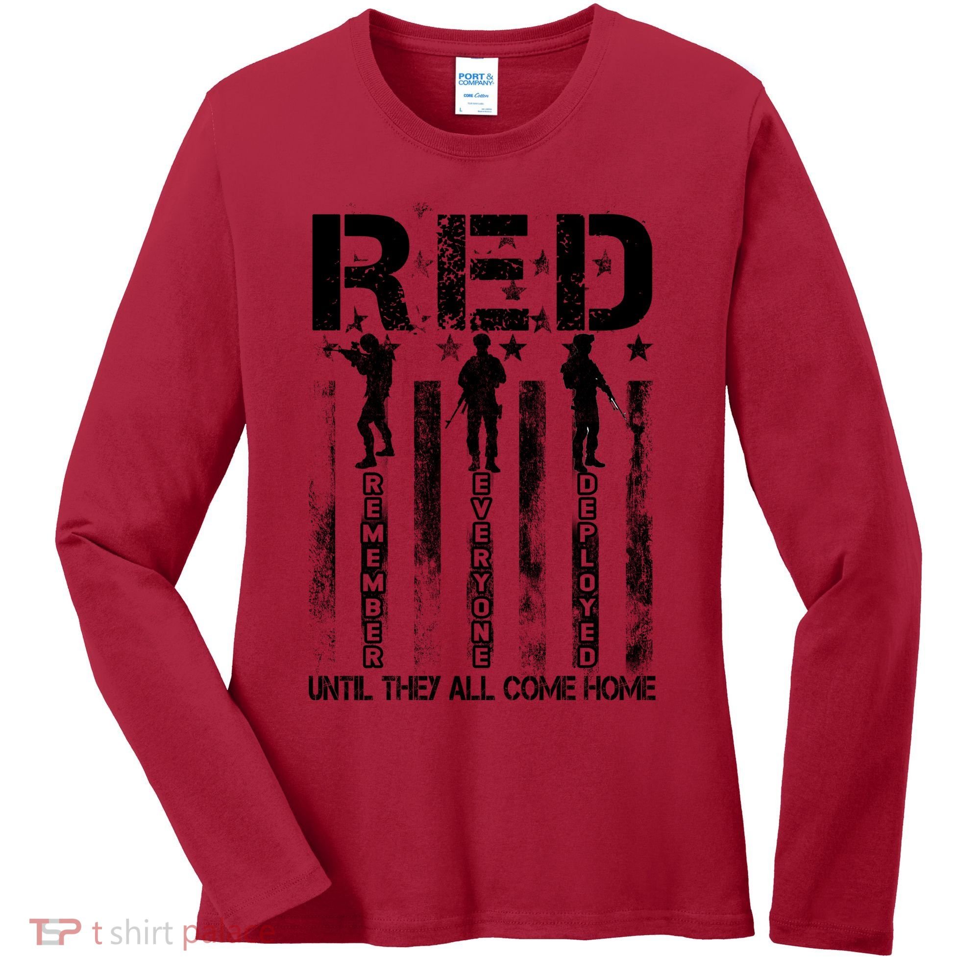 RED Friday Military Until They Come Home American Flag Women's Long Sleeve Shirt