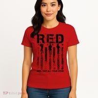 RED Friday Military Until They Come Home American Flag Women's T-Shirt thumb 4