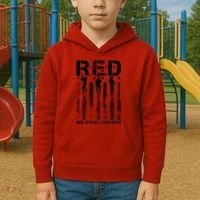 RED Friday Military Until They Come Home American Flag Kids Hoodie thumb 2