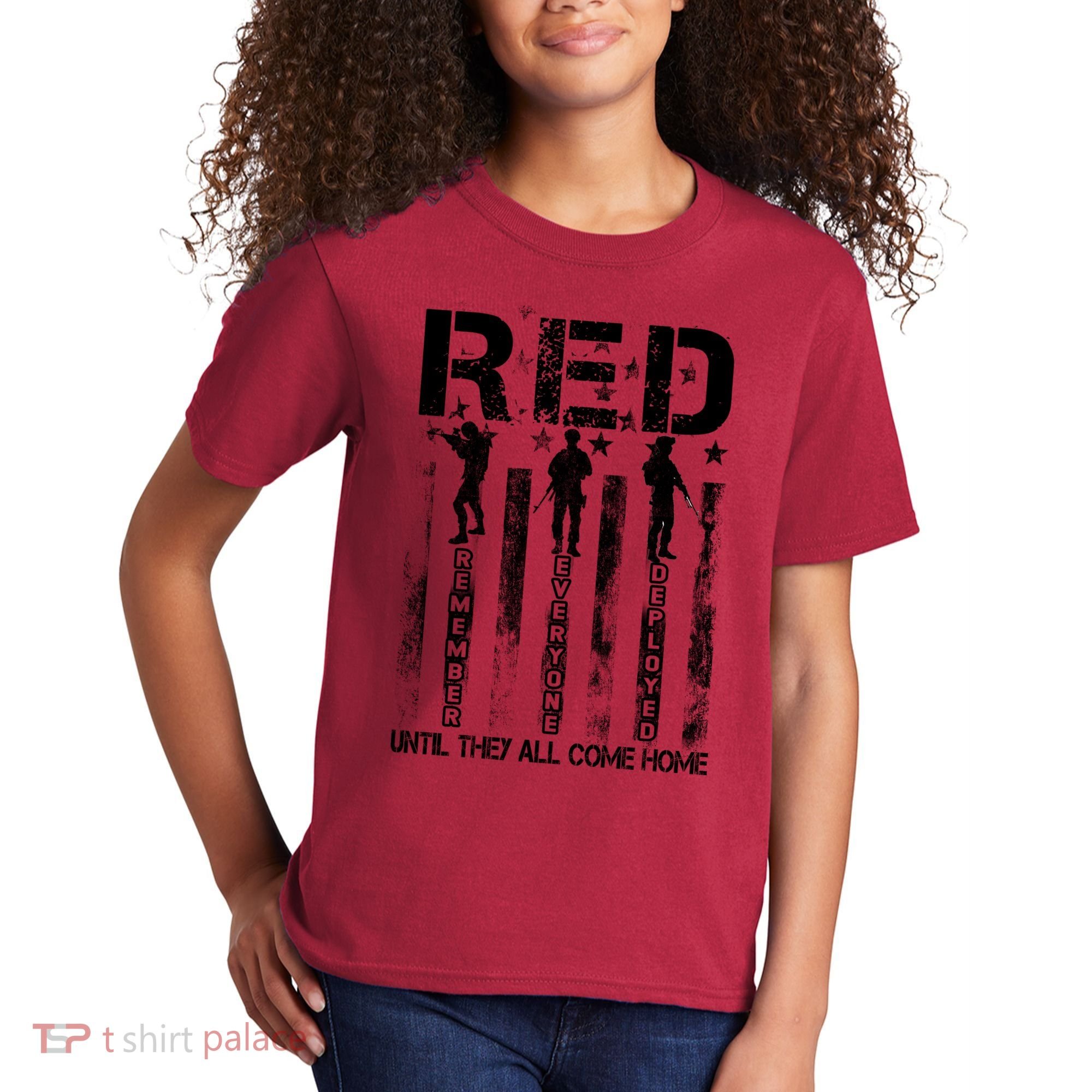RED Friday Military Until They Come Home American Flag Kids T-Shirt