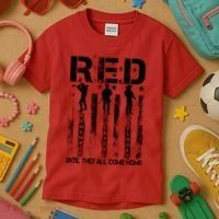 RED Friday Military Until They Come Home American Flag Kids T-Shirt thumb 3