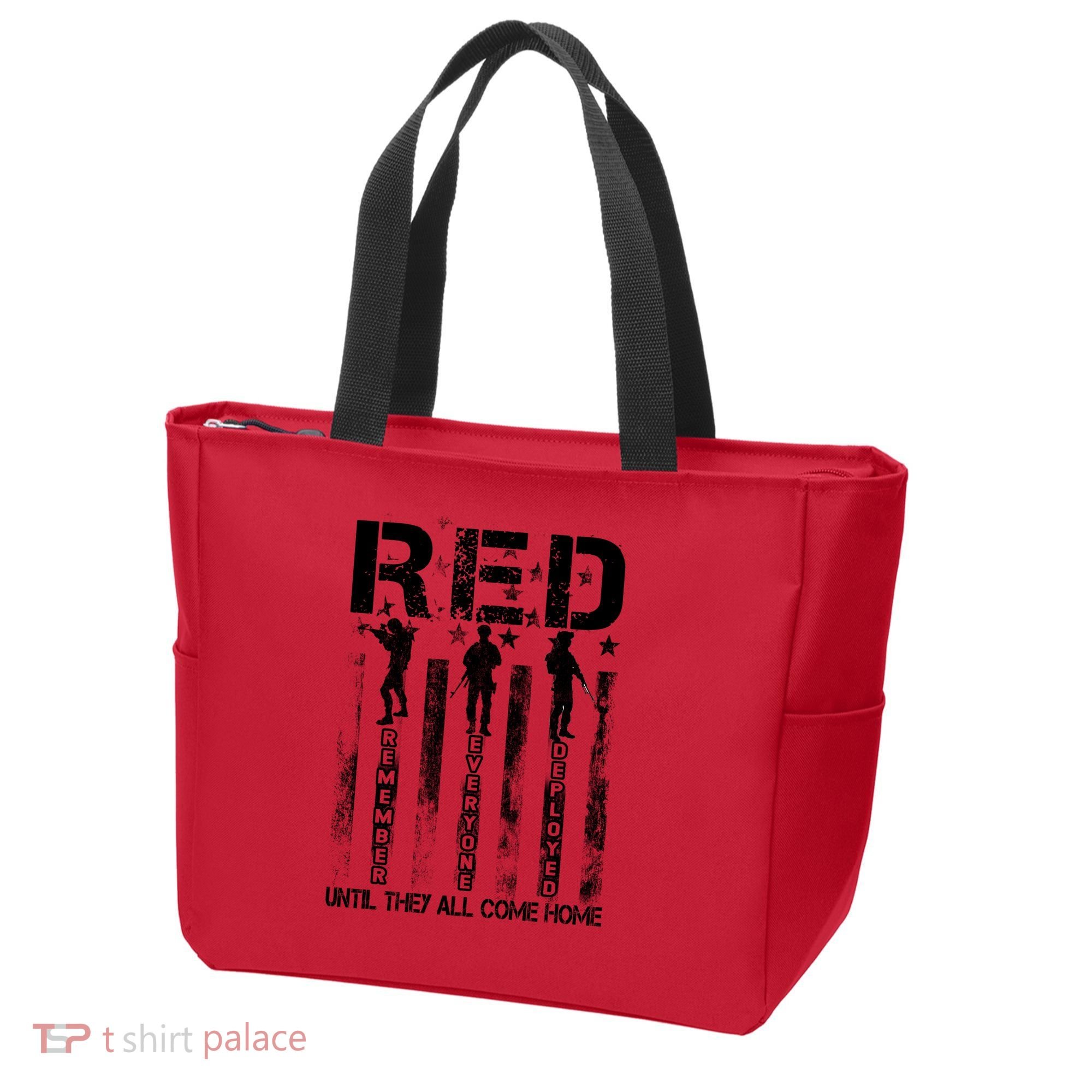 RED Friday Military Until They Come Home American Flag Tote Bag