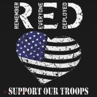 RED Friday Military Support Our Troops Heart Retro US Flag Women's Hoodie thumb 2