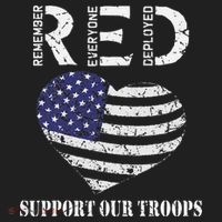 RED Friday Military Support Our Troops Heart Retro US Flag Golf Towel thumb 3