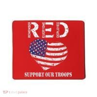 RED Friday Military Support Our Troops Heart Retro US Flag Mousepad thumb 0