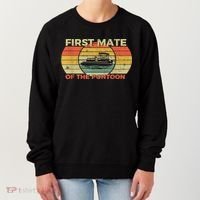 Retro First Mate Pontoon Captain Boat Boating Pontooning Women's Sweatshirt thumb 0