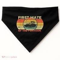 Retro First Mate Pontoon Captain Boat Boating Pontooning USA-Made Doggie Bandana thumb 0