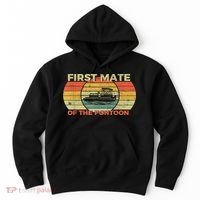 Retro First Mate Pontoon Captain Boat Boating Pontooning Hoodie thumb 0