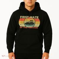 Retro First Mate Pontoon Captain Boat Boating Pontooning Hoodie thumb 2