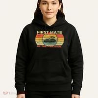 Retro First Mate Pontoon Captain Boat Boating Pontooning Hoodie thumb 5