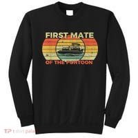 Retro First Mate Pontoon Captain Boat Boating Pontooning Sweatshirt thumb 0