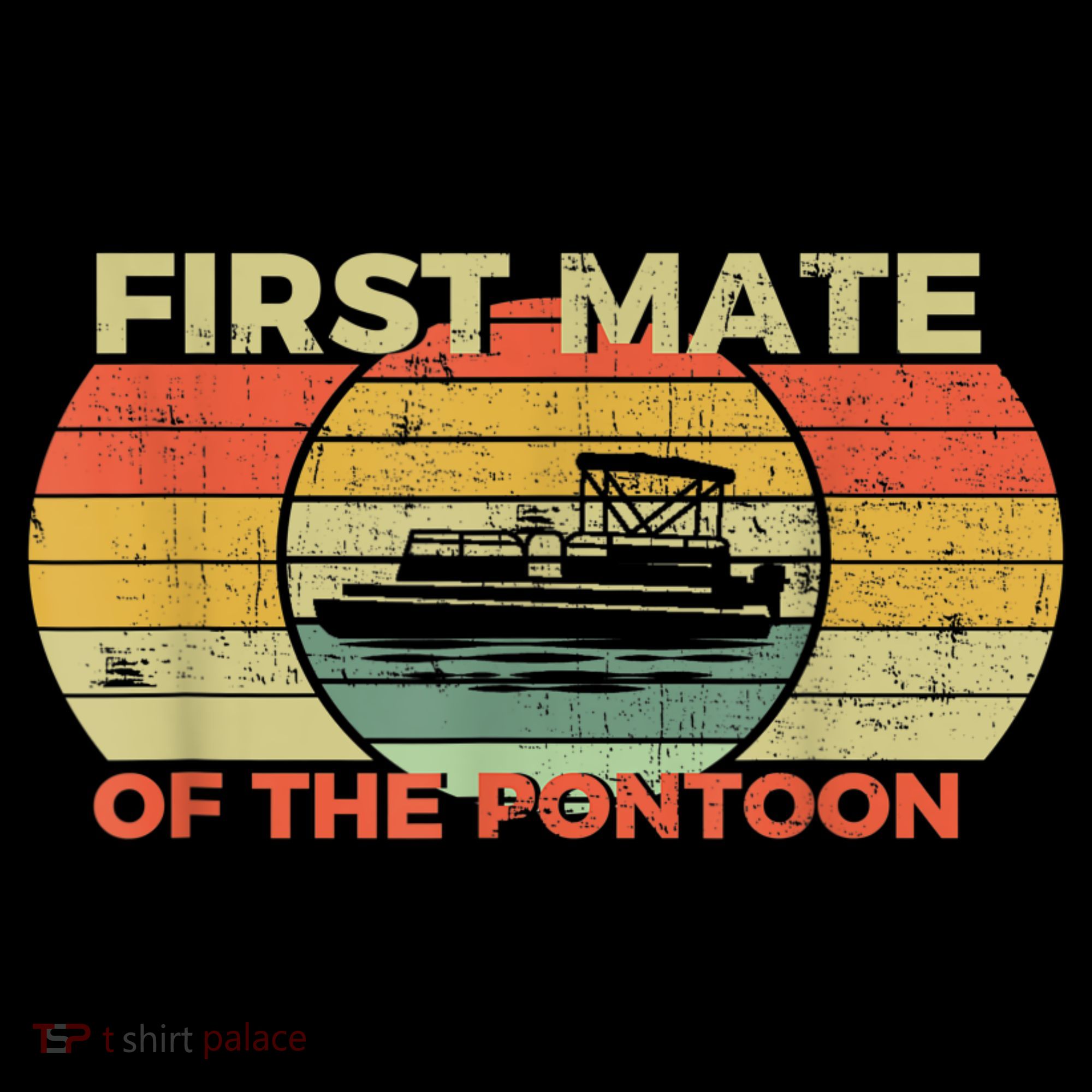Retro First Mate Pontoon Captain Boat Boating Pontooning Sweatshirt