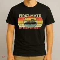 Retro First Mate Pontoon Captain Boat Boating Pontooning T-Shirt thumb 3