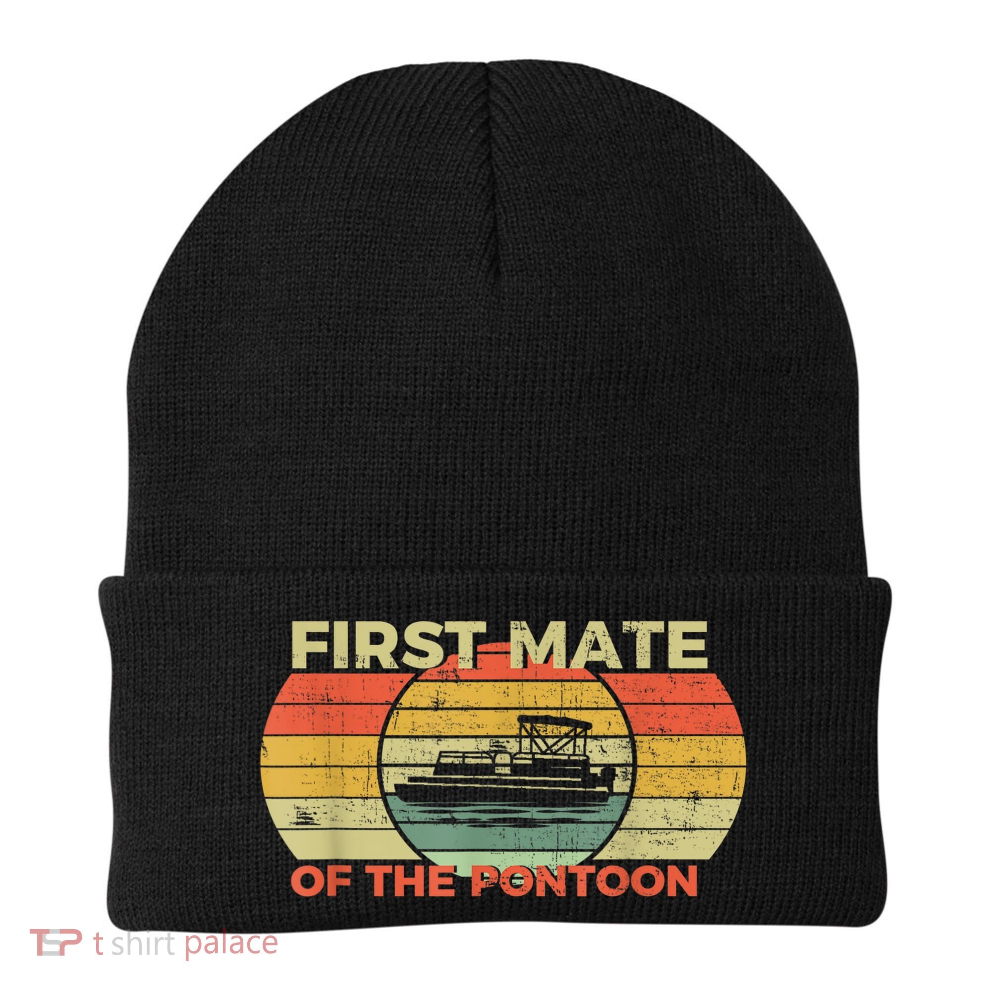 Retro First Mate Pontoon Captain Boat Boating Pontooning Beanie