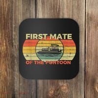 Retro First Mate Pontoon Captain Boat Boating Pontooning Coaster thumb 0