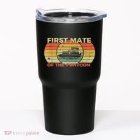 Retro First Mate Pontoon Captain Boat Boating Pontooning Tumbler thumb 0