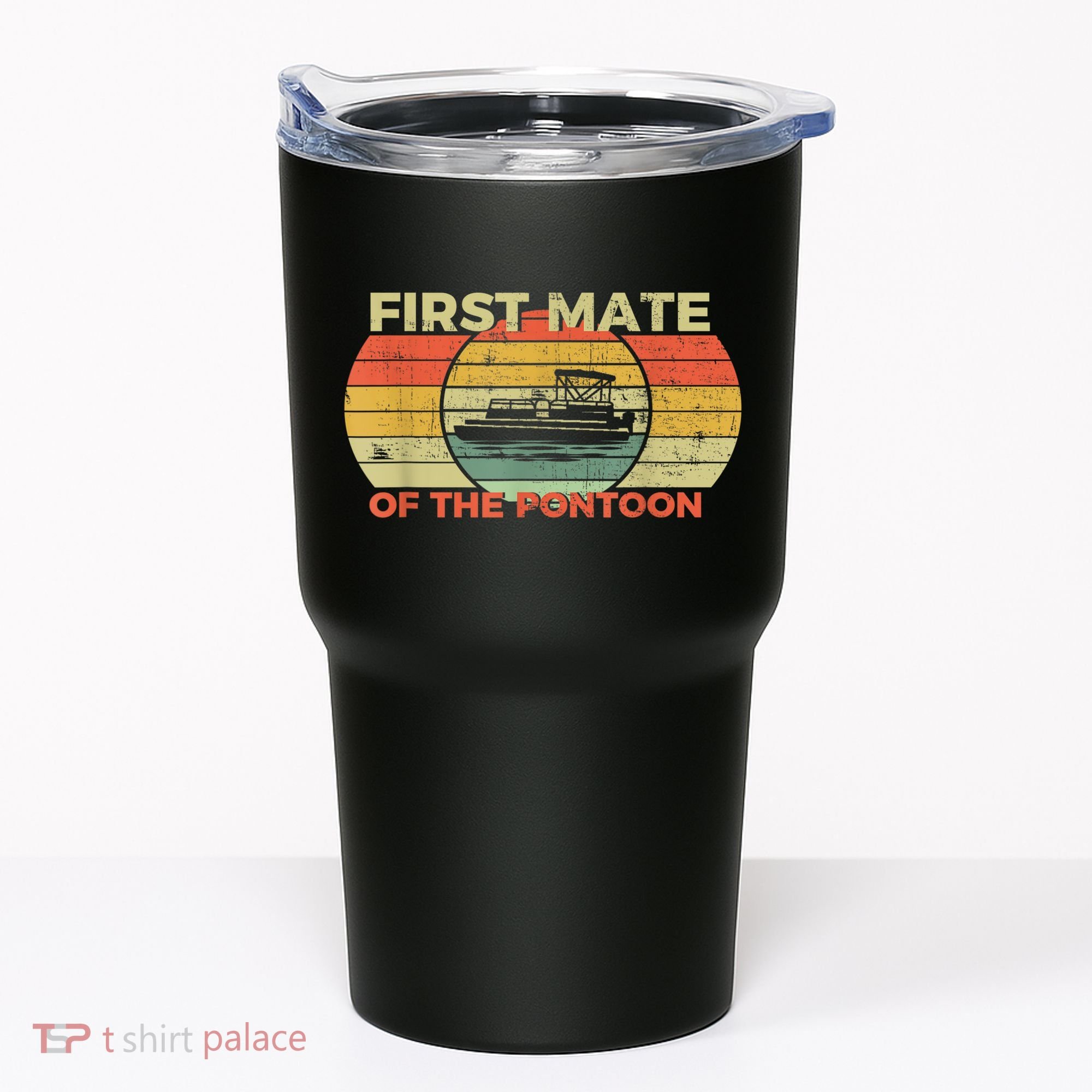 Retro First Mate Pontoon Captain Boat Boating Pontooning Tumbler