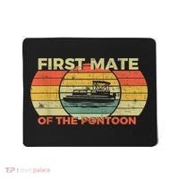 Retro First Mate Pontoon Captain Boat Boating Pontooning Mousepad thumb 0