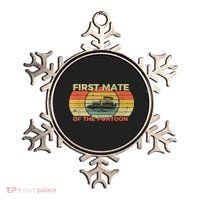 Retro First Mate Pontoon Captain Boat Boating Pontooning Ornament thumb 0