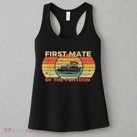 Retro First Mate Pontoon Captain Boat Boating Pontooning Women's Tank Top thumb 3