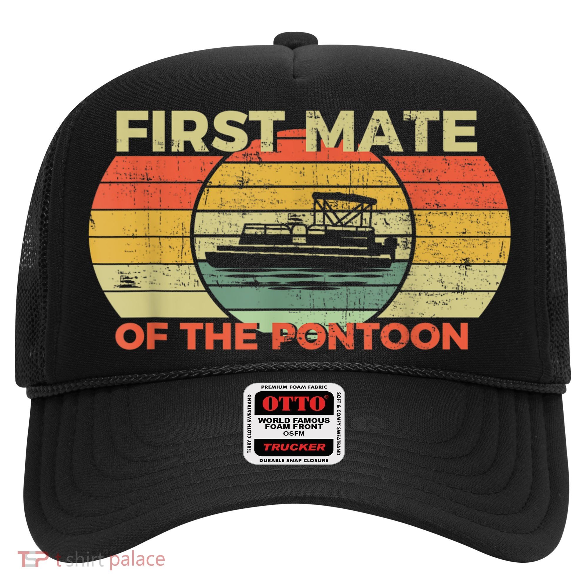 Retro First Mate Pontoon Captain Boat Boating Pontooning Hat
