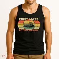 Retro First Mate Pontoon Captain Boat Boating Pontooning Tank Top thumb 3