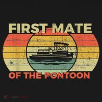 Retro First Mate Pontoon Captain Boat Boating Pontooning Women's Long Sleeve Shirt thumb 2