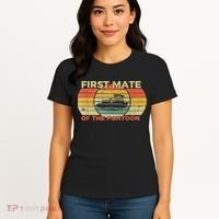 Retro First Mate Pontoon Captain Boat Boating Pontooning Women's T-Shirt thumb 4
