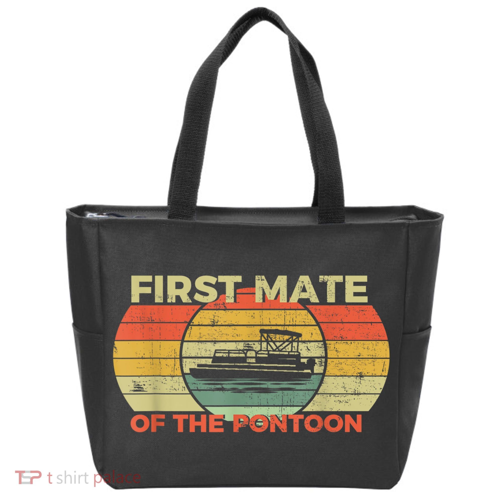 Retro First Mate Pontoon Captain Boat Boating Pontooning Tote Bag