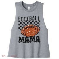 Retro Football Mama Football Women's Racerback Cropped Tank thumb 0