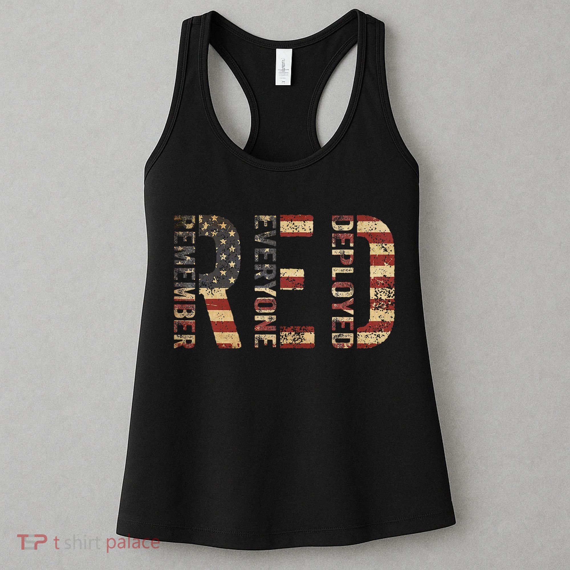 Red Friday Military Support Remember Everyone Deployed Women's Tank Top