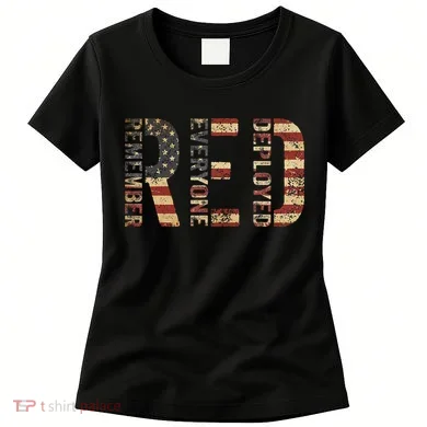 Red Friday Military Support Remember Everyone Deployed Women's T-Shirt