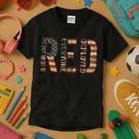 Red Friday Military Support Remember Everyone Deployed Kids T-Shirt thumb 3