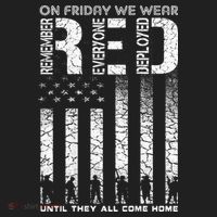 Red Friday Military On Friday We Wear Red Veteran District V.I.T. Heavyweight Hoodie thumb 2