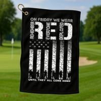Red Friday Military On Friday We Wear Red Veteran Golf Towel thumb 1