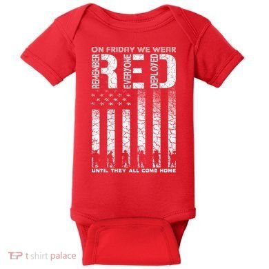 Red Friday Military On Friday We Wear Red Veteran Baby Bodysuit