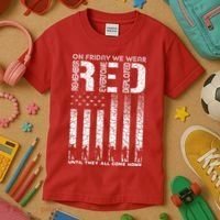 Red Friday Military On Friday We Wear Red Veteran Kids T-Shirt thumb 3