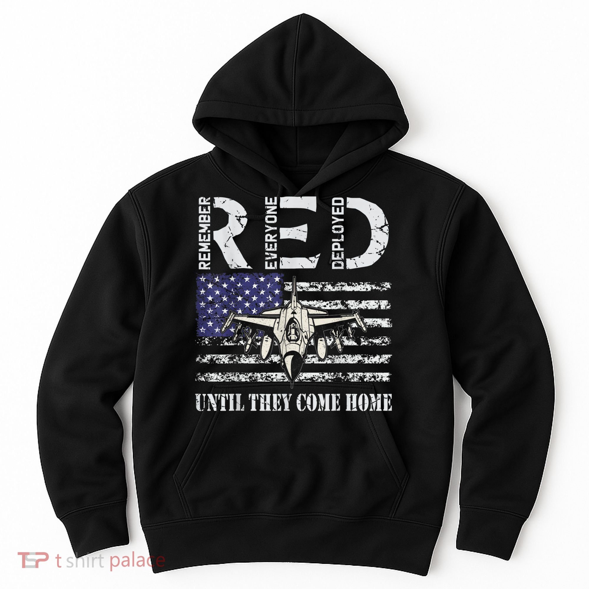 RED Friday Military S Air Force USAF US Flag Veteran Hoodie