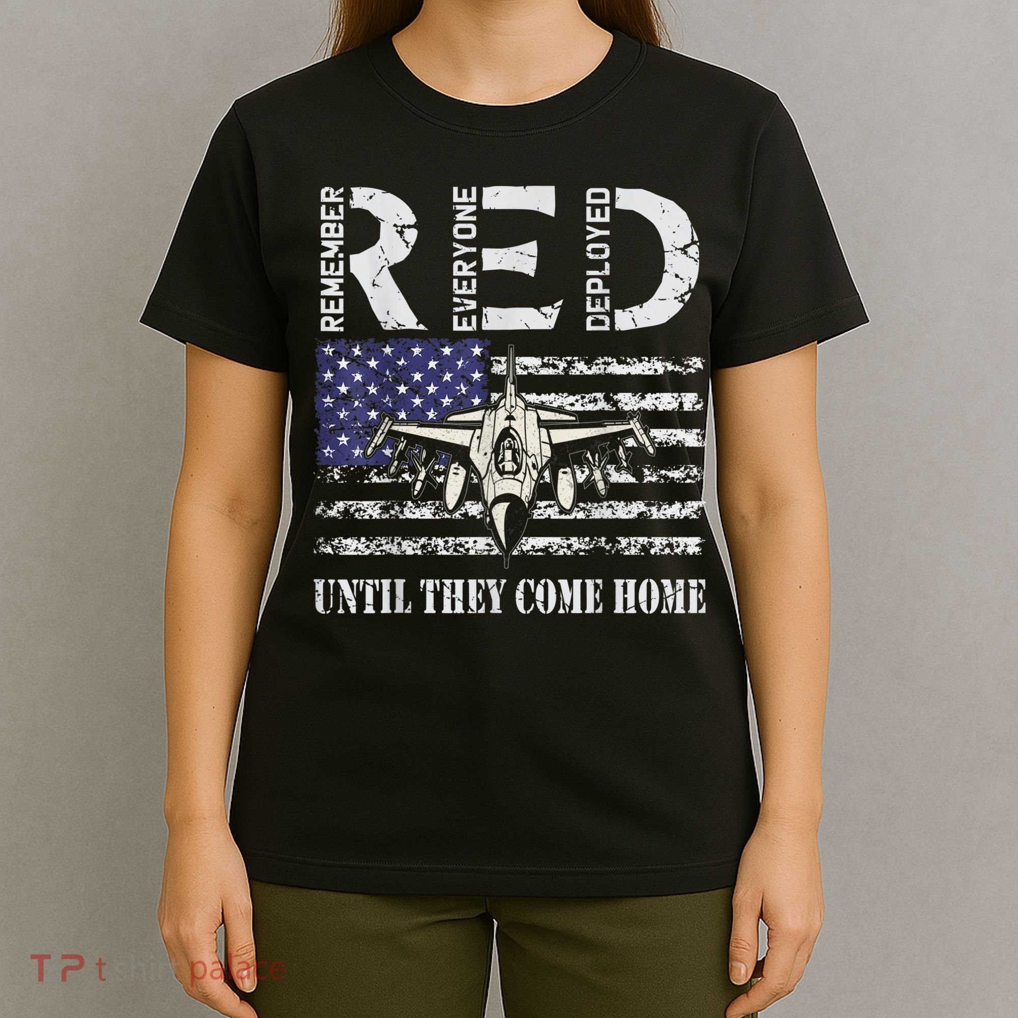 RED Friday Military S Air Force USAF US Flag Veteran T-Shirt