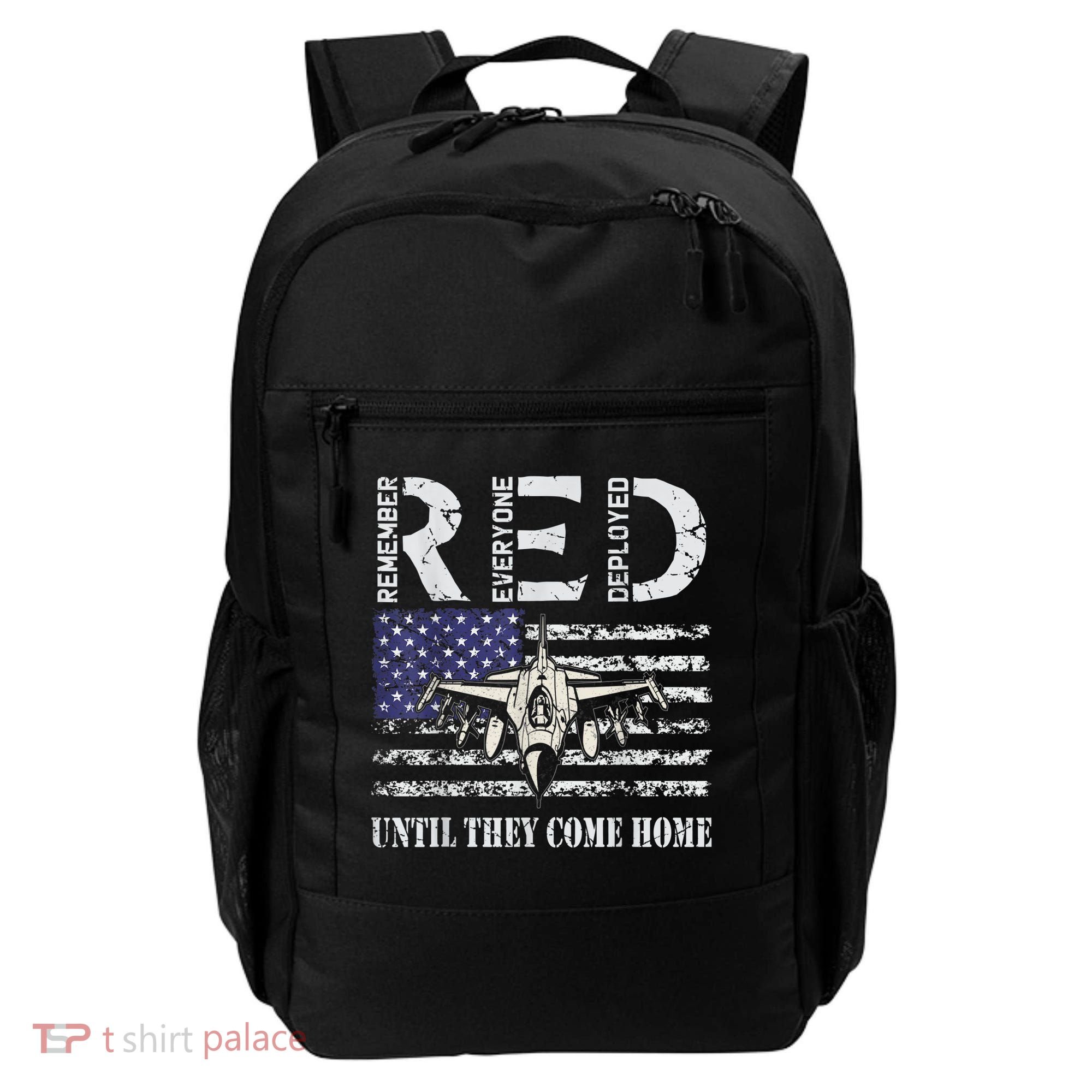 RED Friday Military S Air Force USAF US Flag Veteran Backpack