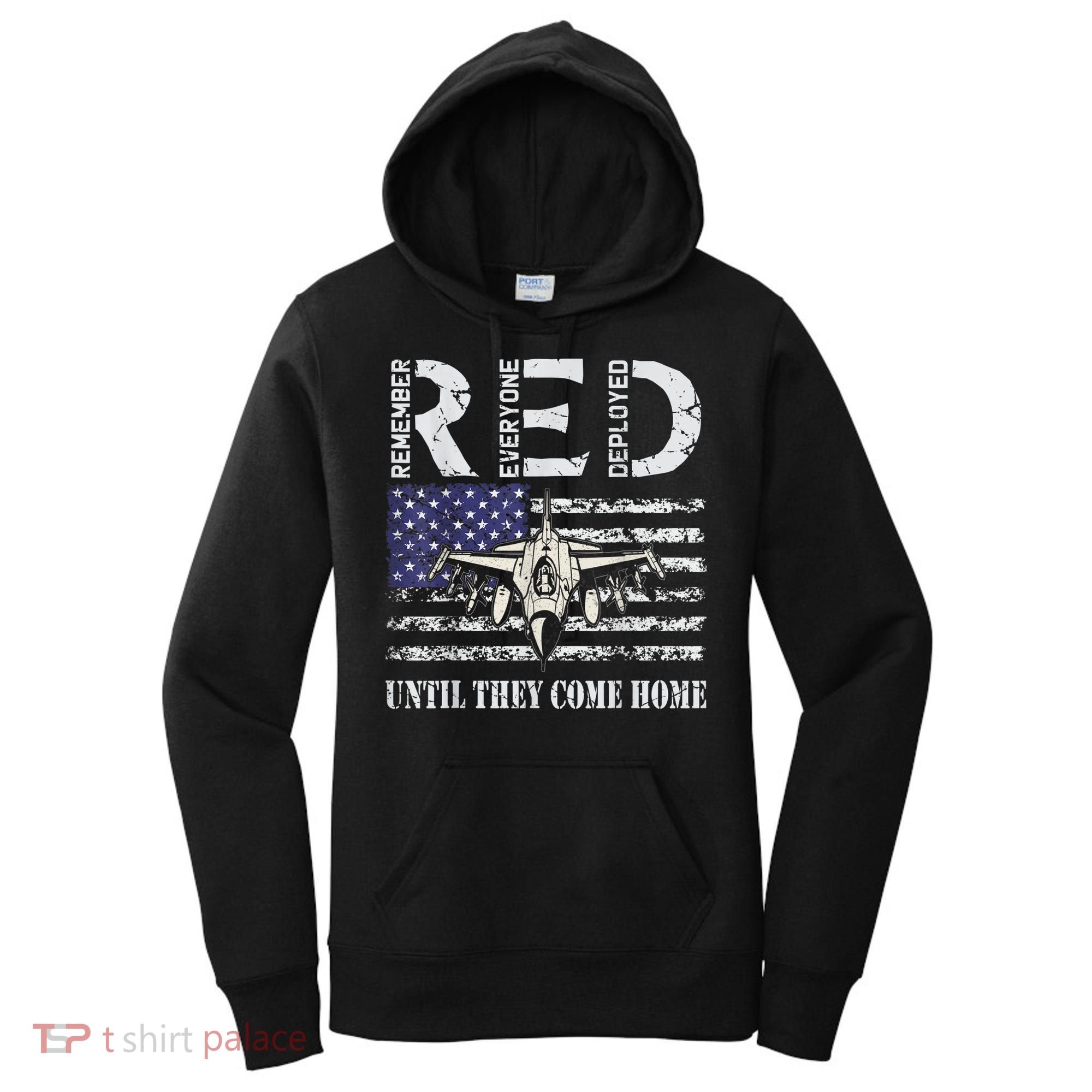 RED Friday Military S Air Force USAF US Flag Veteran Women's Hoodie