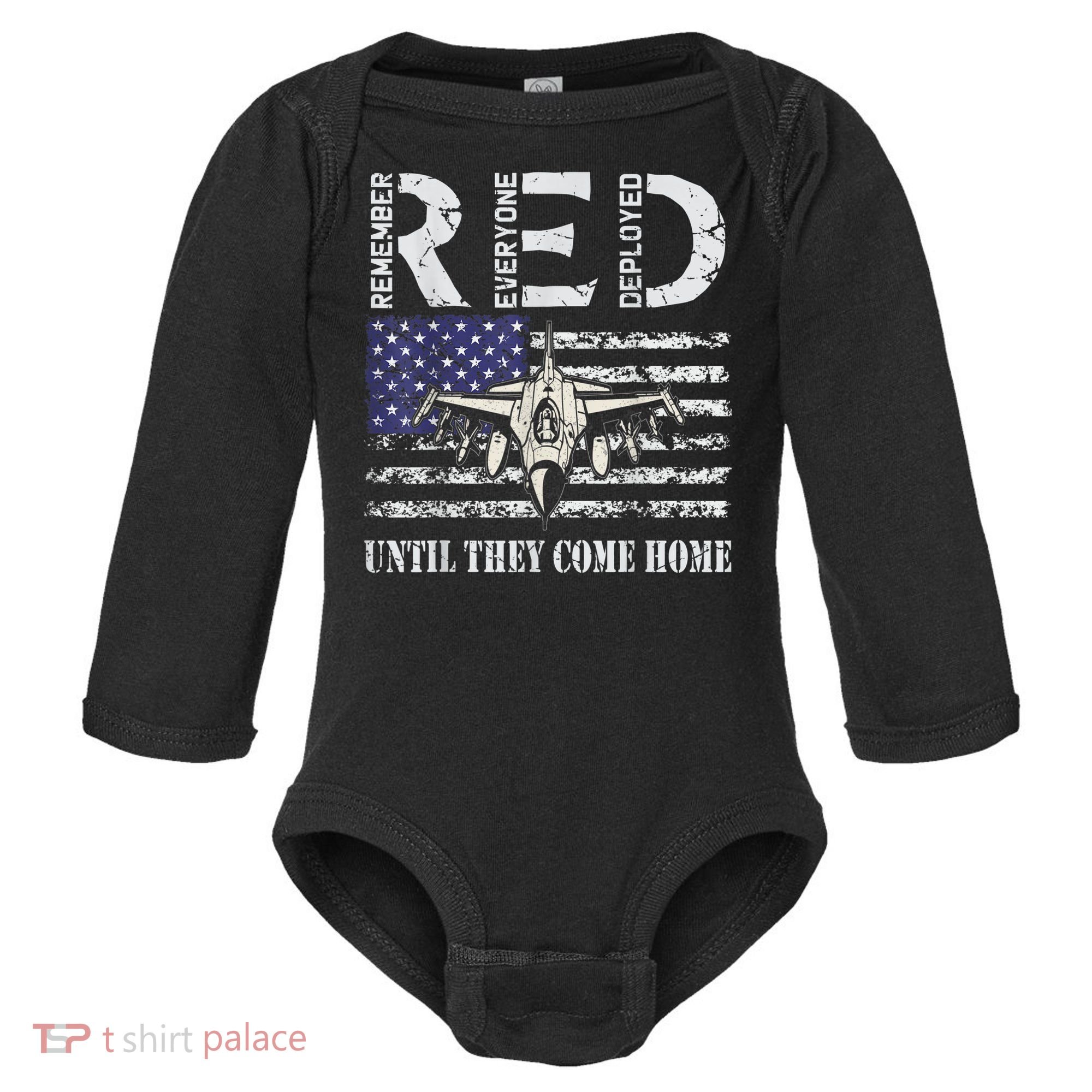 RED Friday Military S Air Force USAF US Flag Veteran Baby Long Sleeve Bodysuit