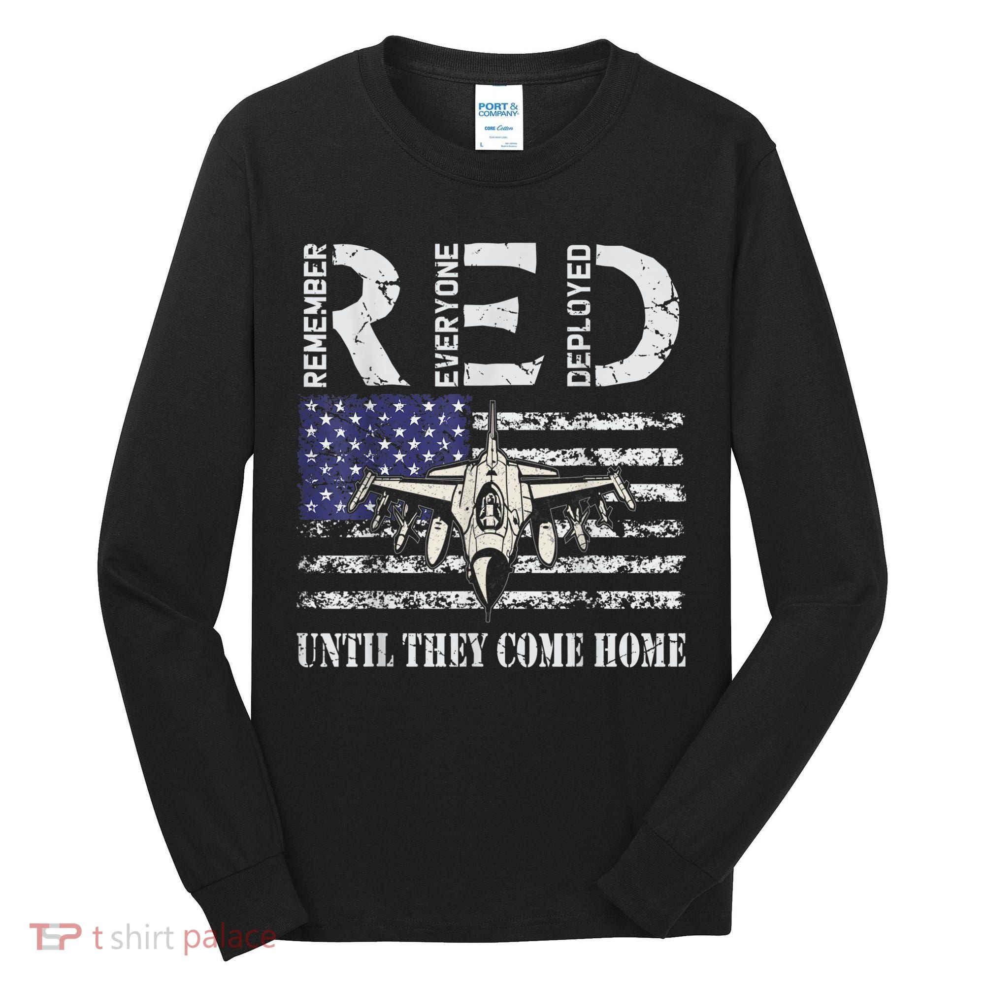 RED Friday Military S Air Force USAF US Flag Veteran Tall Long Sleeve Shirt
