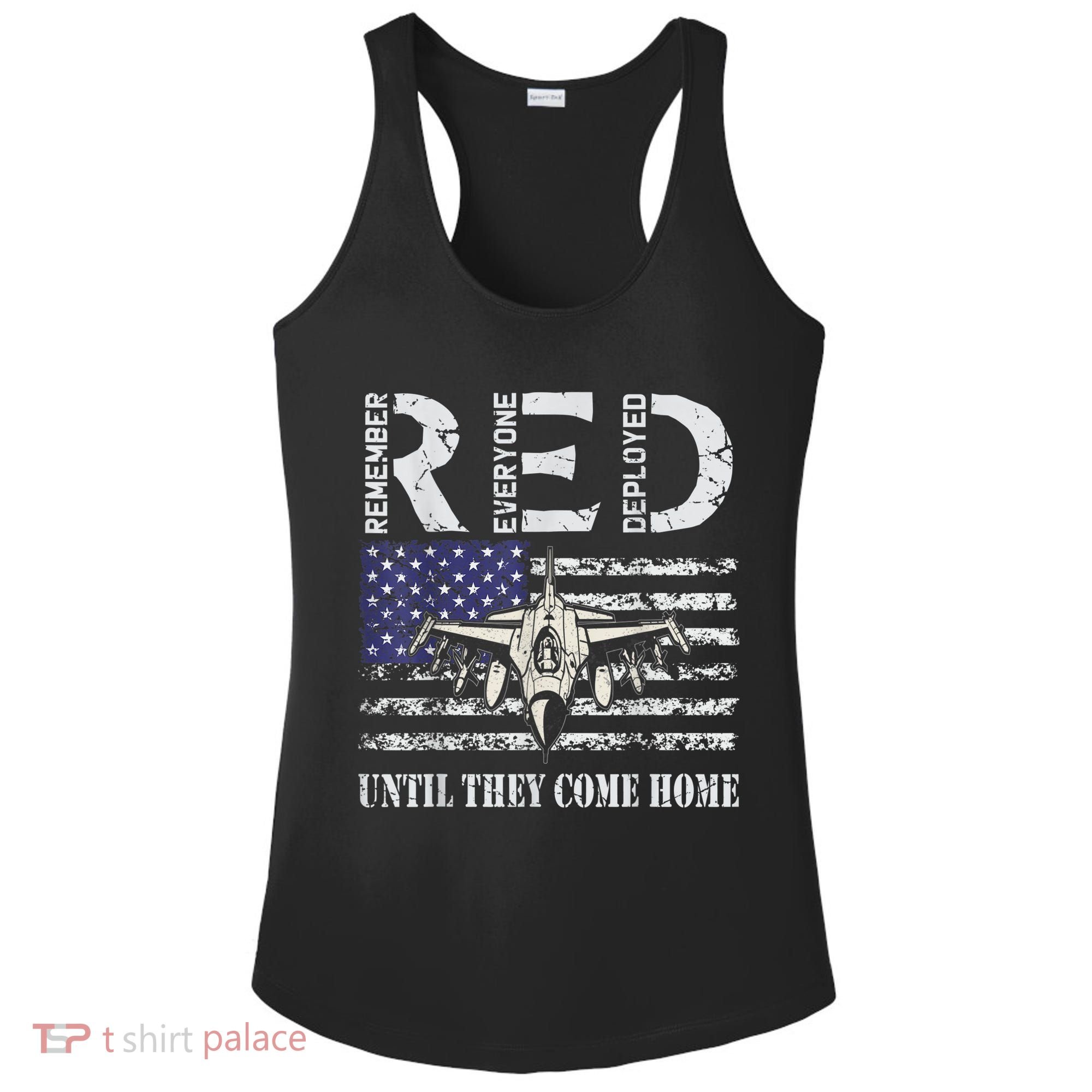 RED Friday Military S Air Force USAF US Flag Veteran Ladies PosiCharge Competitor Racerback Tank
