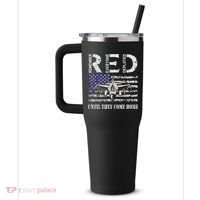 RED Friday Military S Air Force USAF US Flag Veteran 40oz Vacuum Insulated Stainless Steel Travel Tumbler thumb 2